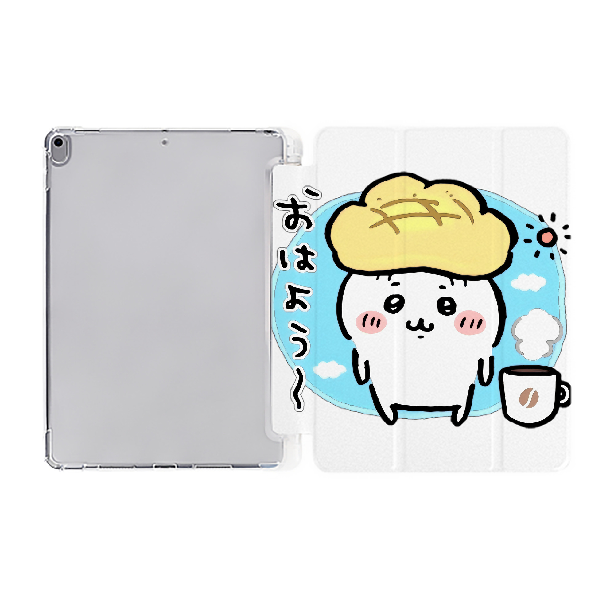 （画像用） ちいかわ ちいかわ Chii-kawa chiikawa IPad ケース ペン収納付き 三つ折りスタンド PUレザー×シリコン 対応機種9.5/10.5/10.9インチ